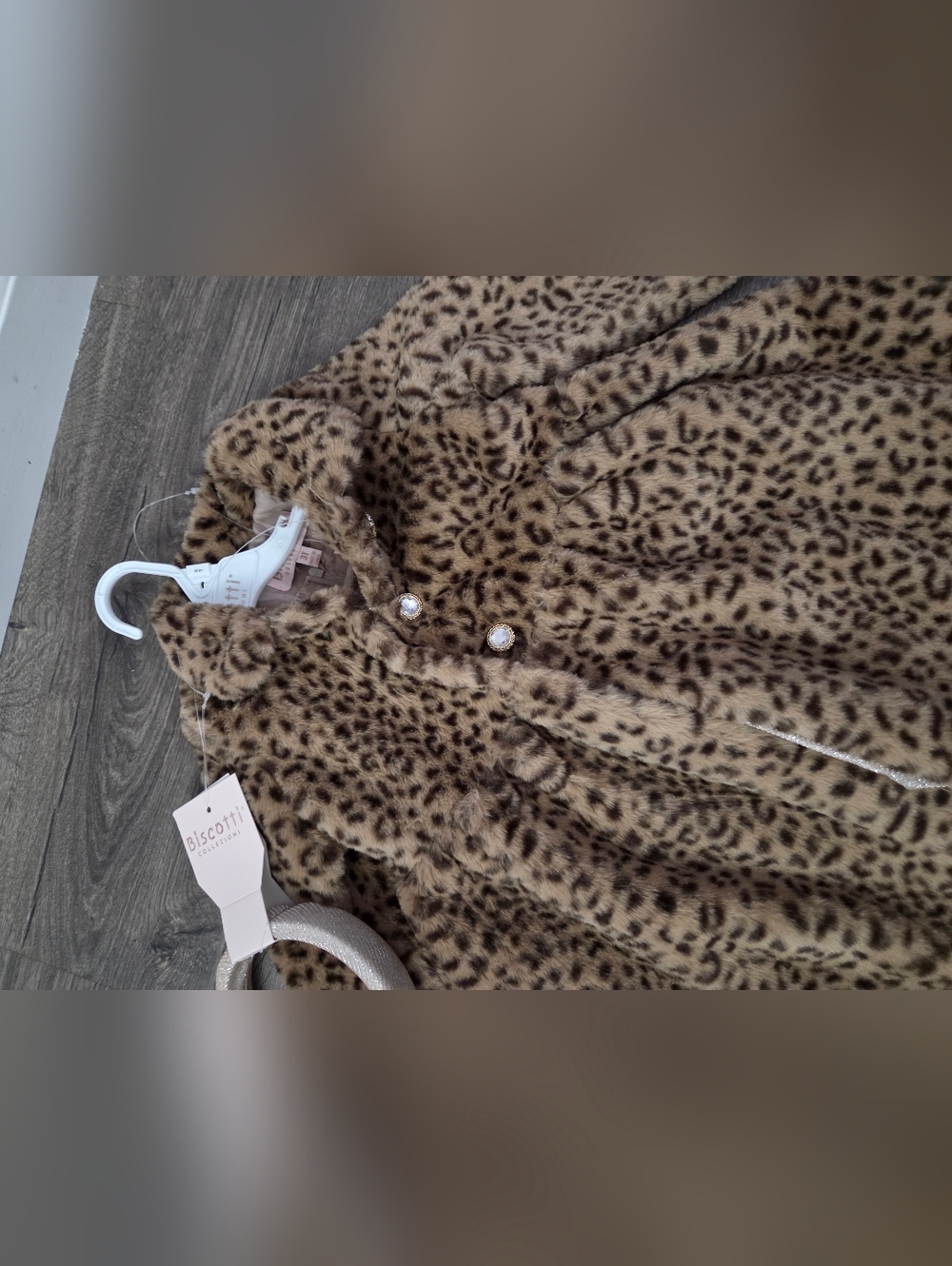 Biscotti Girls' Faux Fur Leopard Jacket, Dress & Matching Headband Set Size 3t - Picture 2 of 4